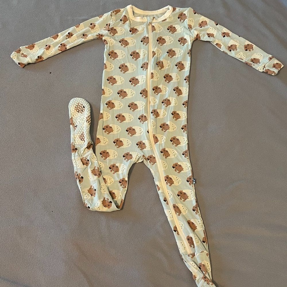 Kickee Pants Print Footie with Zipper (4T)